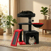 Arbre à chat compact HammiePets Flexi-Tower C 80cm avec 3 niveaux en sisal et plateforme pour chat.