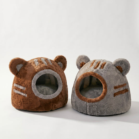 Nid Cocon Ours Chat | Polaire Chaud Forme Tête d'Ours