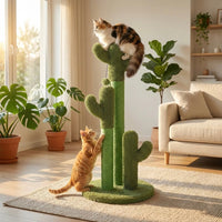 Griffoir Cactus XXL HammiePets pour Maine Coon, 83cm, en sisal avec 3 poteaux pour griffades et divertissement.