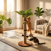Griffoir Palmier Tropico HammiePets en sisal avec deux balles ressort, design élégant pour chat, hauteur 65 cm