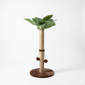 Griffoir Palmier Tropico HammiePets en sisal de 65 cm avec deux balles ressort pour chat, design élégant et naturel.