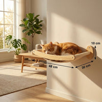 Hamac mural pour chat HammiePets, module suspendu en pin massif, design moderne et confortable, fixé au mur.