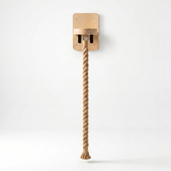 Module mural de corde à grimper pour chat en sisal naturel, conçu par HammiePets, fixé au mur pour l'escalade et le jeu.