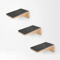 Modules muraux en bois massif pour chats, lot de 3, résistants aux rayures, par HammiePets, parfaits pour l’aménagement intérieur.