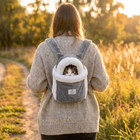 Sac de transport souple pour chat HammiePets en polaire chaud et pliable, idéal pour voyager avec un chat.