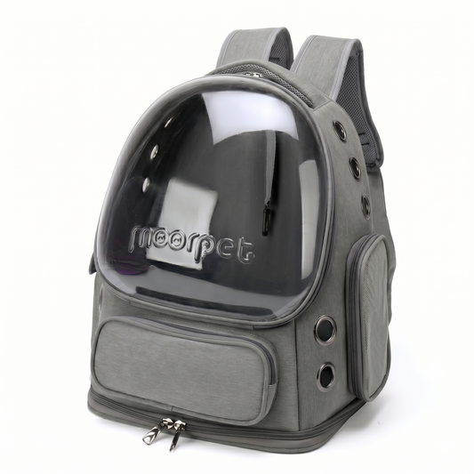Sac à dos transport Astronaute Chat de HammiePets avec capsule transparente, idéal pour transporter votre chat en toute sécurité.