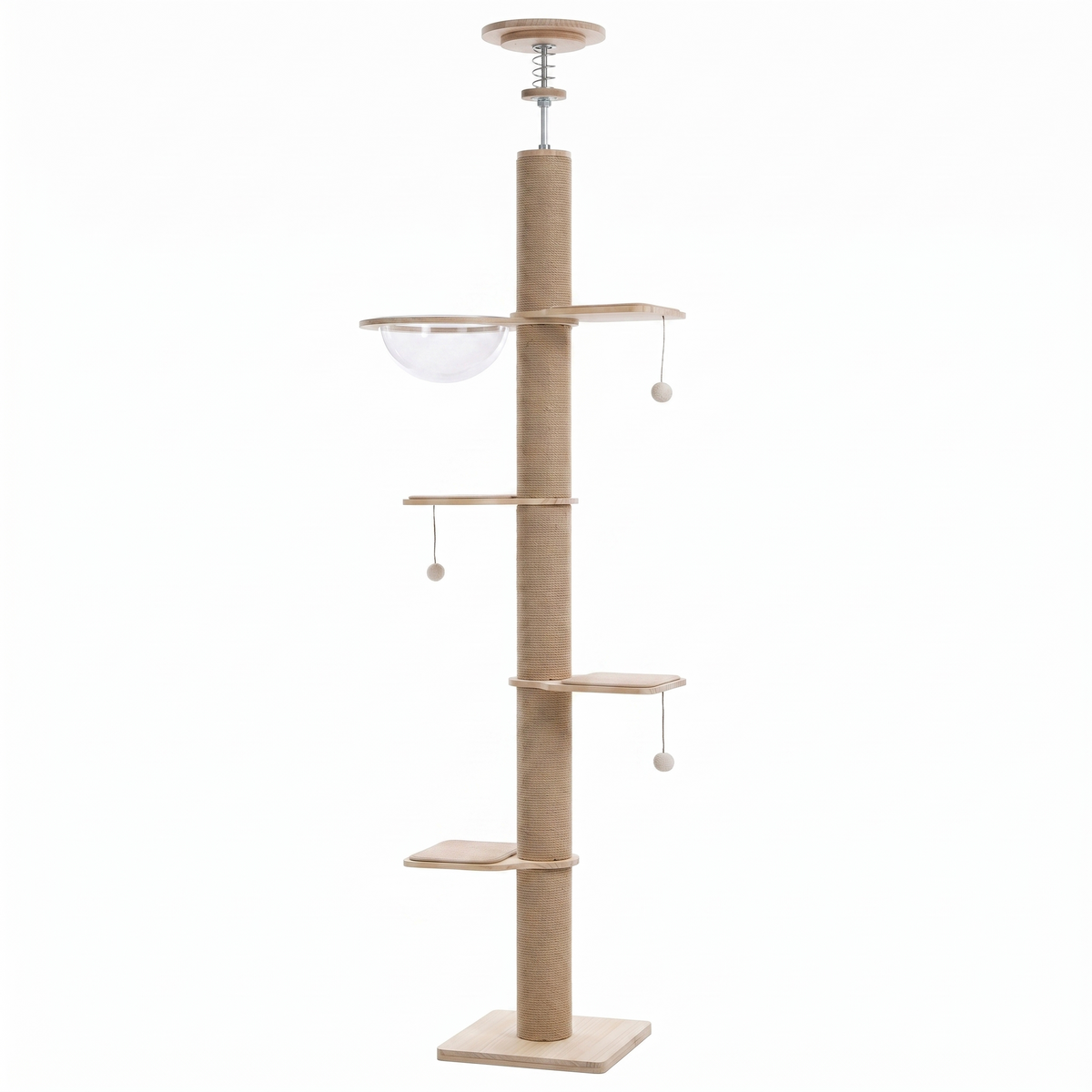 Tour sol-plafond Skyline Confort 5 niveaux de HammiePets, avec plateforme en hauteur et structure stable pour animaux.