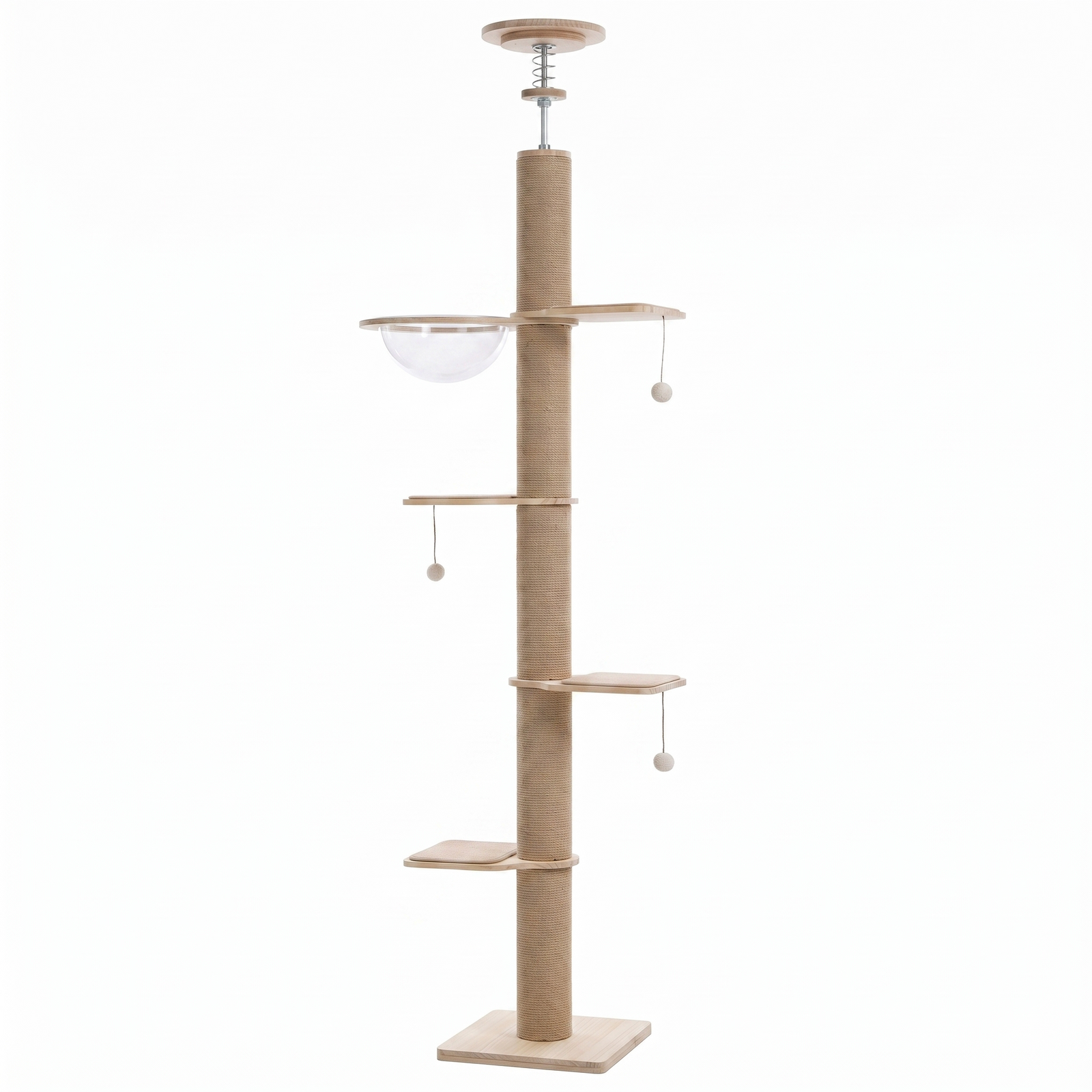 Tour sol-plafond Skyline Confort 5 niveaux de HammiePets, avec plateforme en hauteur et structure stable pour animaux.