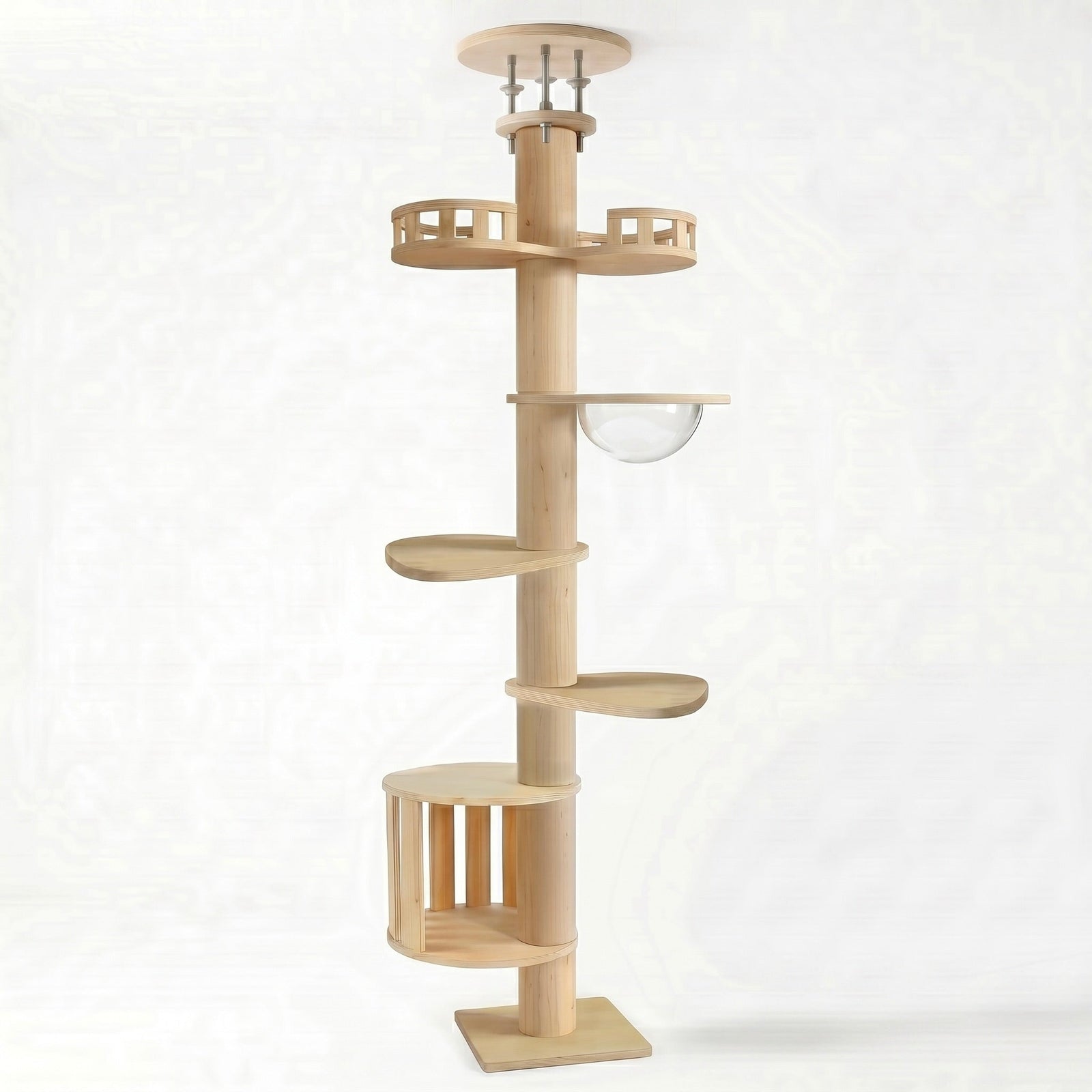 Tour sol-plafond Skyline XXL Premium 6 niveaux pour Maine Coon, structure robuste et confortable pour chats de grande taille.
