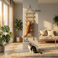 Échelle murale en bois de 50cm pour chat, module SkyWalk Lite de HammiePets, fixation murale pour espace de jeu pour animaux